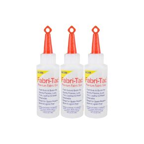 BEACON Fabri-Tac Premium Fabric Glue - Quick Drying, Crystal Clear, Permanent - for Fabrics, Canvas, Lace, Wood and More, 2-Ounce, 3-Pack