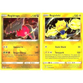 Pokemon Regieleki 060/203 & Regidrago 124/203 - Evolving Skies - Trading Card Lot - Holo