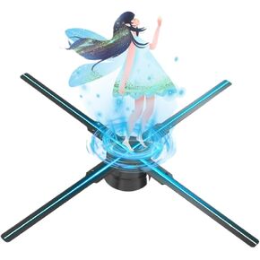 Holographic Fan, 18.1in/46cm 3d Hologram Fan, 528 Led Beads In 4 Fan Blades Holographic Projector By TF Card, App & Remote Control, Halloween,Enhanced Visual Clarity