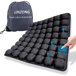 Travel Seat Cushion for Airplane - Airplane Seat Cushion for Long Flights,Portable Inflatable 3D Air Cell Seat Cushion,Ergonomic,for Office & Car,Wheelchair