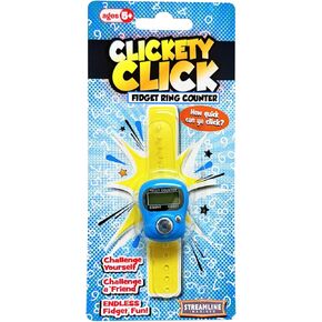 Streamline Imagined Clickety Click Fidget Ring Counter | Easy Tally Counter | Handheld Clicker Counting | Colors Vary