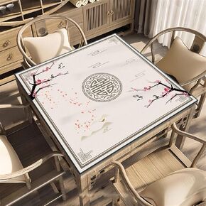 Icegrey Mahjong Mat Anti Slip Noise Reduction Table Cover for Board Games Table Mat, Card Games, Tile Games, Style 4