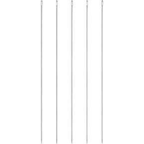 HARFINGTON 5pcs Upholstery Needles 3mm Diameter 300mm (11.81") Extra Long Large Eye Stitching Sewing Straight Hand Needles Stainless Steel for Leather Tapestry Embroidery Tufting Webbing