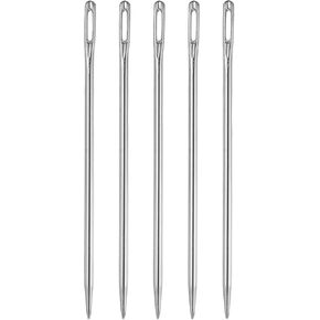 HARFINGTON 5pcs Upholstery Needles 3mm Diameter 300mm (11.81") Extra Long Large Eye Stitching Sewing Straight Hand Needles Stainless Steel for Leather Tapestry Embroidery Tufting Webbing in Saudi Arabia