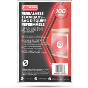 Graded Card Sleeves for PSA BGS HGA – 100 Pack Resealable Team Bags | Fits Graded Slabs | Acid-Free Polypropylene | Trading Card Protectors for Sports Cards, Pokémon, TCG, MTG, Collectibles