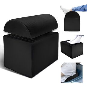 Ergonomic Adjustable Height Foot Rest for Under Desk Office & Home Comfortable Footrest with Breathable & Washable Mesh Cover Non-Slip Base Two-Layer Design