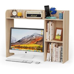 رف كتب سطح المكتب ، قفص مكتب الخشب مع 5 أرفف لمكتب الكمبيوتر ، رف عرض قابل للتعديل 3 مستويات ، منظم تخزين الكتب المكتب متعدد الأغراض لمكتب Office College Dorm ، Black in Kuwait