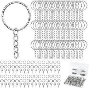 patmatfr Keychain Making Kit 400pcs with Key Chain Hooks & Rings – DIY Keychain Supplies, Bulk Key Chains, Jump Rings, and Storage Box for Craft Jewelry