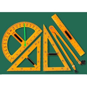 Magnetic Geometry Tool, with A Handle Protractor, Triangle Rulers with A Powerful Suction Cup Easy Attachment Blackboard Measurement Kit, Protractor Multi-Purpose Kit Large Geometry Tool (4pc)