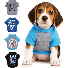 4 PCS Shih Tzu Cloths Dogs Clits Class Clags Boy Hitten Chihuahua Clothes Yorkie Teacup Cloting Cute Spring Summer Dog Chirts Puppy Card Assits for pet pets cats smart