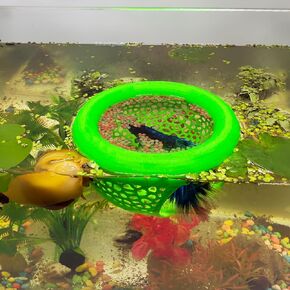 Aquarium Floating Betta Fish Skins, Betta or Shrimp Feeder, Cave and Hammock, Small Fish Feeding Rings, Aquarium Hiding Feeding Decorative Accessories (Black)
