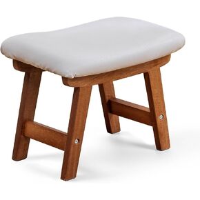 Foot Stool with Leather Cover,Foot Rest Made of Wooden for Couch,Bench,Sofa,Under Office Desk