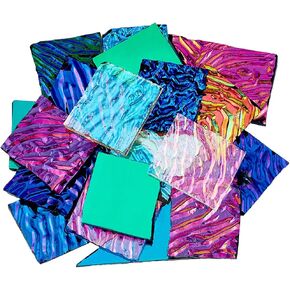 Beebeecraft COE90 Fusible Glass Sheets 112G Dichroic Glass Scrap Microwave kiln Art Pieces Mixed Color for Jewelry Making Supplies DIY Crafts