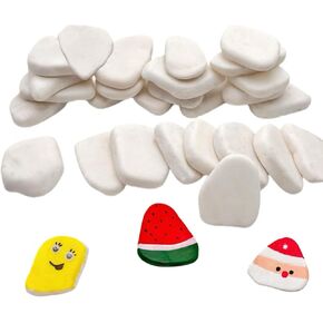 CylHCM 30 PCS الصخور البيضاء للطلاء ، صخور صغيرة غير منتظمة DIY ، صخور ناعمة للحرف ، الفنون ، الديكور ، صخور اللطف التي تم اختيارها للطلاء للطلاء