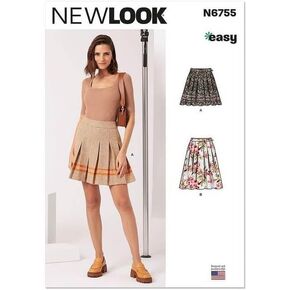 New Look Easy Misses' Loose-Fitting Skirt in Two Lengths Sewing Pattern Kit, Design Code N6755, Sizes 6-8-10-12-14-16, Multicolor