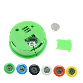 Digital Thermometer Hygrometer for Reptile Box Round Shaped Temperature Humidity Compact for Home Office and Pet Environments Green