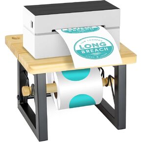 Label Holder for Rolls and Fanfold Labels, Thermal Label Holder Thermal Printer Stand Accessory for Desktop, Ecommerce, Small Business