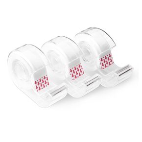 Amazon Basics Matte Finish Tape with Dispenser, 3/4" x 300"(8.33 Yards), 3-Pack, Transparent