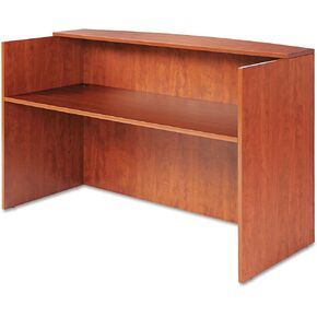 Alera ALE Valencia Series Reception Desk w/Counter, 71w x 35 1/2d x 42 1/2h, Cherry