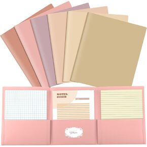 6 Pcs Tri Fold Folders with 3 Pockets 8.5 x 11 Inch Letter Size Plastic Tri Fold Multiple Pocket Folders for Communication Homework College School Office Home Supplies(Rainbow Color)