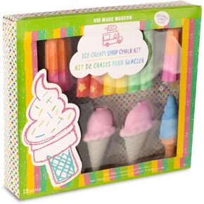 Kid Made Modern Ice Cream Shop Sidewalk Chalks for Kids & Toddlers Ages 3+ - Non-Toxic Washable Fun Chalk Set for Outdoor Play Games (12 Multi Colored Chalk)
