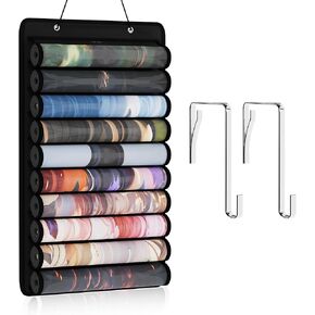 MAYOKEN® Pink Playmat Storage Bag for MTG/TCG, Hanging Playmat Holder with 10 Clear PVC Slots, Tear-Resistant Tube Organizer for Standard Game Mats, Mousepads, Accessories Includes 2 Hooks
