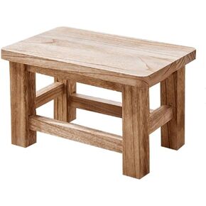 Solidwoodstepstoolwithnon-Slip Rubber feet,lowstoolforchangingshoesinbedroom,kitchenandlivingroom,sturdyand Durable,noassemblyrequired(Solid Wood)