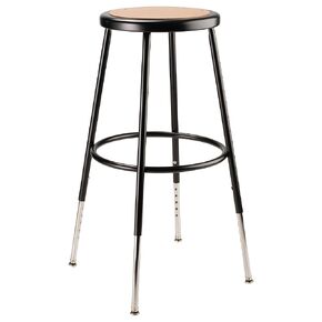 NPS 6224H 24" Adjustable Height Steel Stool, Black