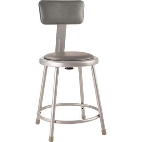 National Public Seating, 18in. Vinyl Steel Stool Backrest, Primary Color Gray, Included (Qty.) 1, Seating Type Office Stool, Model# 6418B