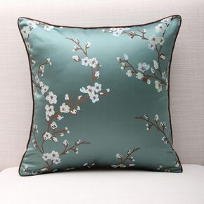 Plum Blossom Cushion Covers Set of 2,Decorative Throw Pillow Covers with Hidden Zipper(Red,40x60cm)(Green,48x48cm)