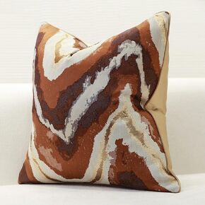 Set of 2 Decorative Cushion Covers Nordic Style Soft Throw Pillow Covers Abstract Art Modern Hidden Zipper Cushion Cases Home Decor(Blue,45x45cm)(Rust Red,45 x 45 cm (Pack of 2))