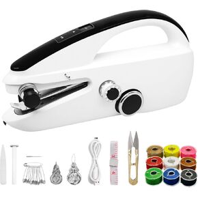 Hand-held simple sewing machine, battery Plug-in two drive modes A mini sewing machine for beginner home use, two speed modes for easier operation, suitable for DIY repairing clothes, home and travel