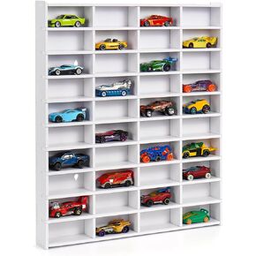 Toy Car Display Shelf, Holds 40 Diecast 1/64 Toy Cars, Wall Mount Model Car Storage Organize Case