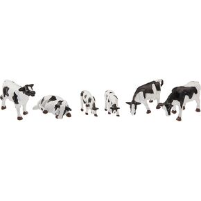 Bachmann Trains - FIGURES - COWS - BLACK & WHITE (6pcs/pk) - O Scale