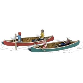 Canoers (4 W/2 قوارب) O Scale Woodland Scenics