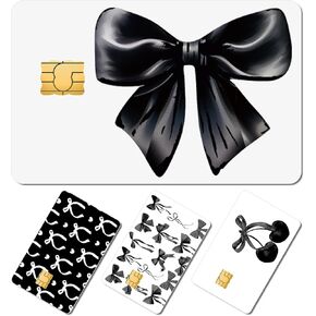 Honoson 16 Pcs Bow Credit Card Skin Cover Set Coquette Bow Debit Card Stickers Elegant Waterproof PVC ID Cover Anti-wrinkling for Transportation Fun Gift Idea(Pink)