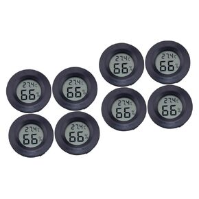 Garneck 2sets 4pc Digital Hygrometer Thermometer for Reptile Pets Acrylic Temperature Humidity Compact Lightweight Design for Home Pet Store Use Black 4pc*2