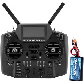 Radiomaster GX12 1000HZ 3D Digital CNC Hall Gimbal Dual Band Antenna Gemini XROSSBAND EXpressLRS Radio Controller (GX12 ELRS M2 5000)