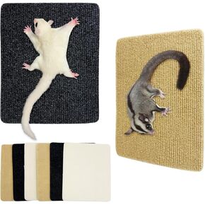 BNOSDM 6 Piece Sugar Glider Toys, Self-Adhesive Sugar Glider Climbing Mats Cage Accessories Set for Scratching Claws Sharpening Pads for Wall or Furniture Saving Space