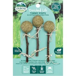Oxbow Enriched Life Timmy Pops, Rabbit Toys, Guinea Pig Toys, Enrichment for Bunny, Guinea Pig, Hamster, Rabbit, Chinchilla, Timothy Hay, Chinchilla Cage Accessories, Small Pet Accessories for Cage