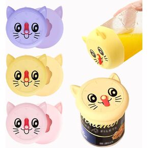3-pack Pet Food Can Covers,Reusable Dog Cat Food Can Lids,Silicone Can Toppers for Dog Food Cans,Stretch Lids Fit Most Standard Can Sizes