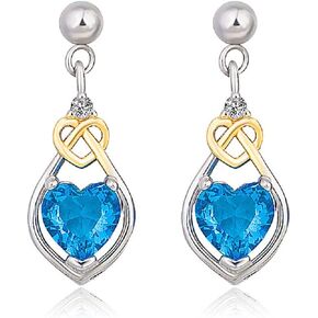 925 Fashion Sterling Silver Earrings 18K Gold Plated Ruby Heart Earrings Yellow Gold White Gold Sapphire Earrings Delicate Sparkling Diamond Earrings Openwork Moissanite Zircon Inlay CZC009
