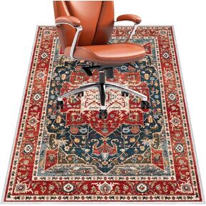 Office Chair Mat for Hardwood Floor, 36"X 48" Desk Chair Rug for Carpet, Anti-Slip Desk Chair Mat for Rolling Computer Chair, Floor Mat for Office Cleaned Easily (Red, 36"x48")