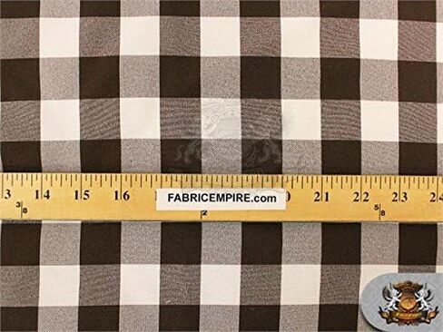 Poly Poplin Checkered Fabric 16 Brown / 58" Wide/Sold by The Yard in Kuwait