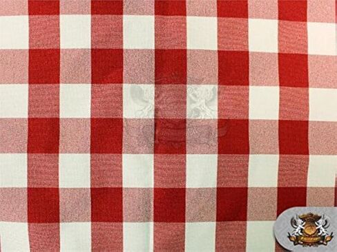 Poly Poplin Checkered Fabric 16 Brown / 58" Wide/Sold by The Yard in Kuwait