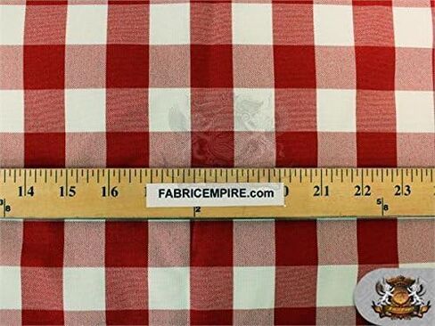 Poly Poplin Checkered Fabric 16 Brown / 58" Wide/Sold by The Yard in Kuwait