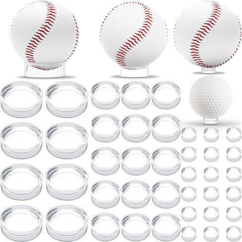 WYN-MART Clear Baseball Stand Holder Rings (30 Pack) Round Acrylic Plastic Display 1.22 inches in Kuwait
