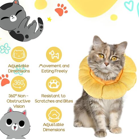 Soft Dog Cone Collar,Dog Donut Collar After Surgey, Flower Shape Dogs Cone Alternative, Adjustable Cat Collars for Medium Large Dogs(M) in Saudi Arabia