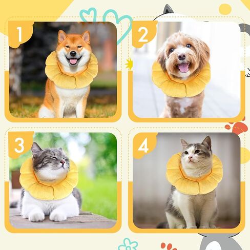 Soft Dog Cone Collar,Dog Donut Collar After Surgey, Flower Shape Dogs Cone Alternative, Adjustable Cat Collars for Medium Large Dogs(M) in Saudi Arabia