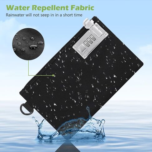 KeeKit Money Bag with Lock, 5 x 8 Inches Lockable Money Bag, Locking Accessories Pouch for Cash, Jewelry, Passports, Medicine, Credit Cards - ‎Black in Saudi Arabia